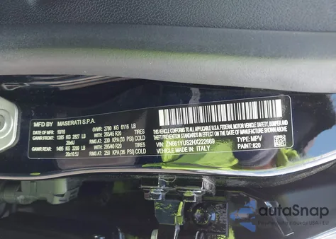 2017 Maserati Levante S z USA, uszkodzony, nr VIN ZN661YUS2HX222669